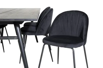 Zenazmi Förlängningsbar Matgrupp 195 cm inkl 6 Foyos Stolar - Svart - Möbler - Bord & matgrupper - Matgrupper