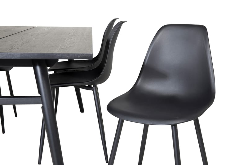 Zenazmi Förlängningsbar Matgrupp 195 cm inkl 6 Ypas Stolar - Svart - Möbler - Bord & matgrupper - Matgrupper