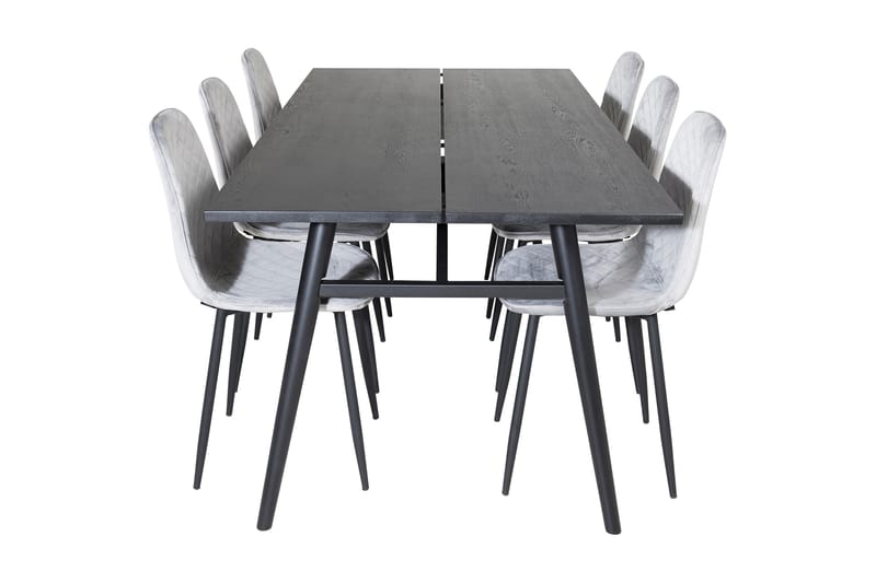 Zenazmi Förlängningsbar Matgrupp 195 cm inkl 6 Ypas Stolar - Svart/Grå - Möbler - Bord & matgrupper - Matgrupper