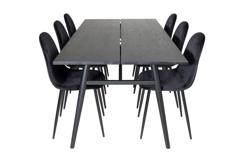 Zenazmi Matgrupp 195 cm inkl 6 Pontus Stolar - Svart - Möbler - Bord & matgrupper - Matgrupper