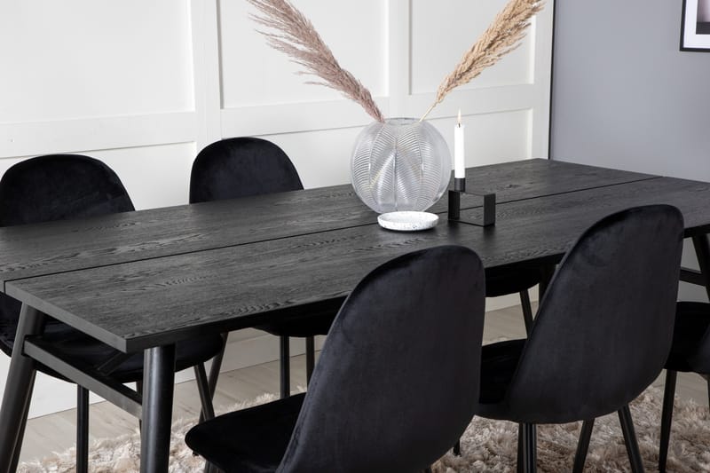 Zenazmi Matgrupp 195 cm inkl 6 Pontus Stolar - Svart - Möbler - Bord & matgrupper - Matgrupper