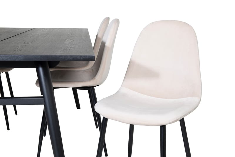 Zenazmi Matgrupp 195 cm inkl 6 Pontus Stolar - Svart/Beige - Möbler - Bord & matgrupper - Matgrupper