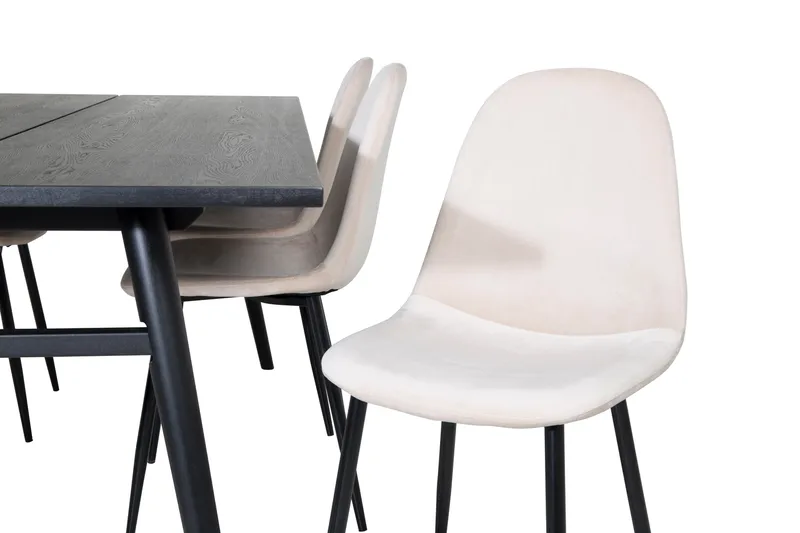 Zenazmi Matgrupp 195 cm inkl 6 Pontus Stolar - Svart/Beige - Möbler - Bord & matgrupper - Matgrupper