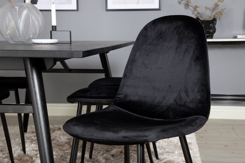 Zenazmi Matgrupp 195 cm inkl 6 Pontus Stolar - Svart - Möbler - Bord & matgrupper - Matgrupper