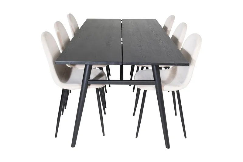 Zenazmi Matgrupp 195 cm inkl 6 Pontus Stolar - Svart/Beige - Möbler - Bord & matgrupper - Matgrupper