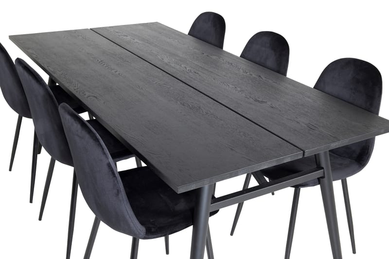 Zenazmi Matgrupp 195 cm inkl 6 Pontus Stolar - Svart - Möbler - Bord & matgrupper - Matgrupper