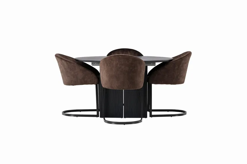 Matilda Matgrupp 130 cm Rund med 4 Evening Stolar, undefined