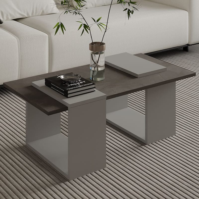 Matris Soffbord 90x37x46,6 cm - Gordion Marble och Grey - Möbler - Bord & matgrupper - Soffbord