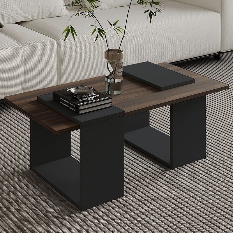 Matris Soffbord 90x37x46,6 cm - Valnöt och antracit - Möbler - Bord & matgrupper - Soffbord