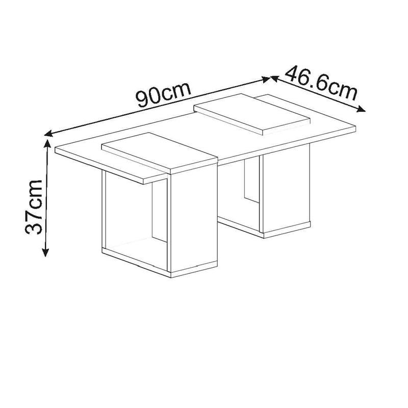 Matris Soffbord 90x37x46,6 cm - Valnöt och antracit - Möbler - Bord & matgrupper - Soffbord