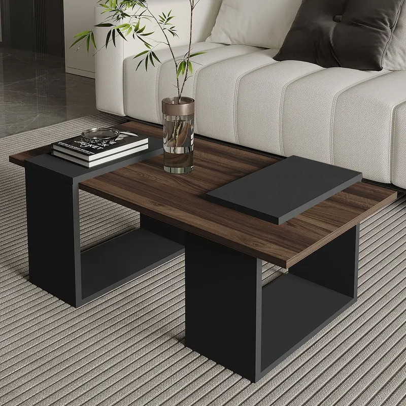 Matris Soffbord 90x37x46,6 cm - Valnöt och antracit - Möbler - Bord & matgrupper - Soffbord