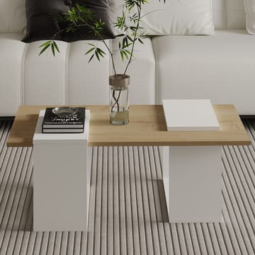 Matris Soffbord 90x37x46,6 cm - Vit och Sapphire Oak - Möbler - Bord & matgrupper - Soffbord