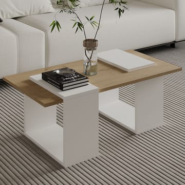 Matris Soffbord 90x37x46,6 cm - Vit och Sapphire Oak - Möbler - Bord & matgrupper - Soffbord