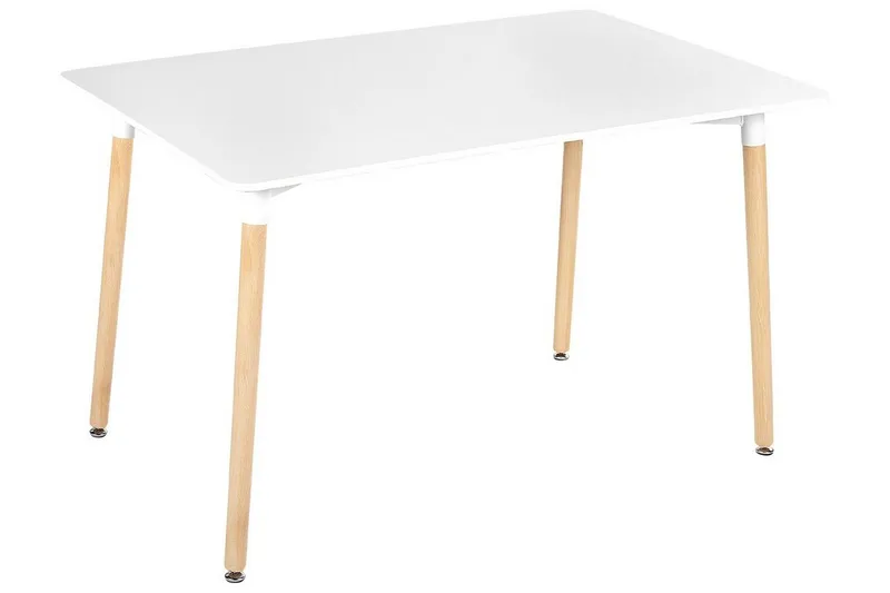 Medvina Rektangulärt Matbord 120 cm, Vit|Brun