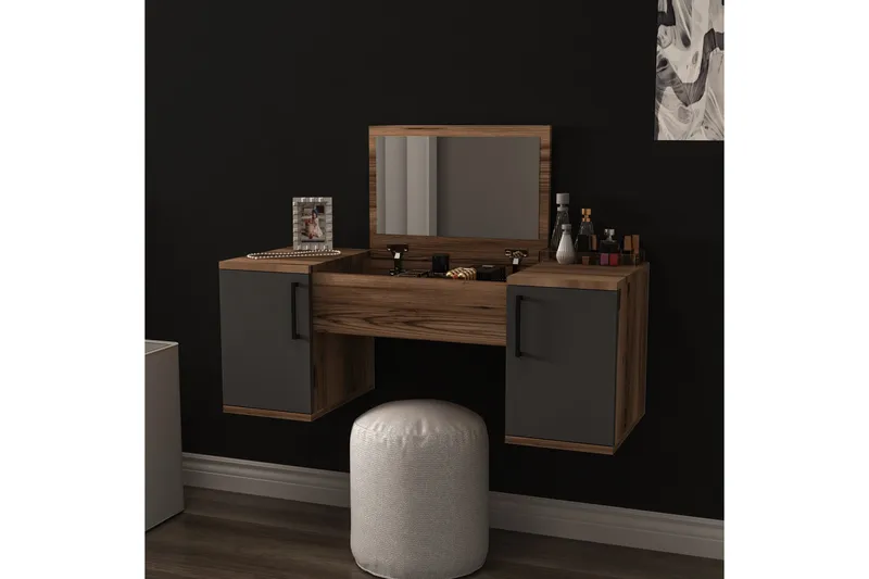 Mercan Sminkbord 100 cm - Ljusbrun/Antracit - Möbler - Bord & matgrupper - Sminkbord & toalettbord