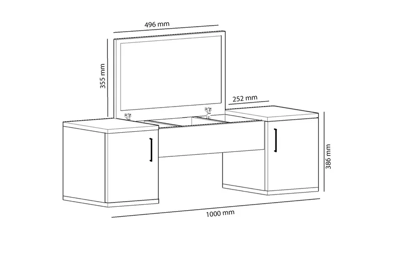 Mercan Sminkbord 100 cm - Ljusbrun/Antracit - Möbler - Bord & matgrupper - Sminkbord & toalettbord