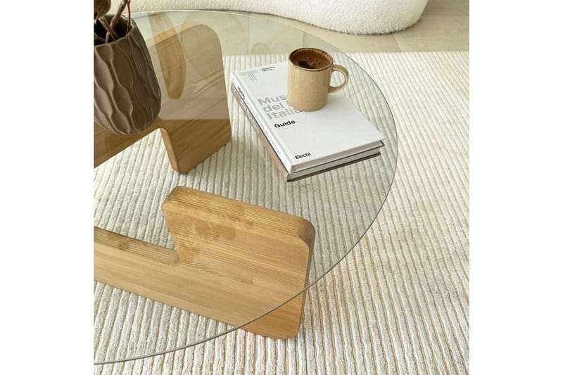 Mijara Soffbord 75 cm - Ek/Transparent - Möbler - Bord & matgrupper - Soffbord