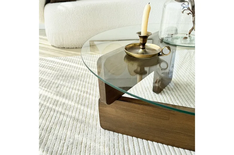 Mijara Soffbord 75 cm - Valnöt/Transparent - Möbler - Bord & matgrupper - Soffbord