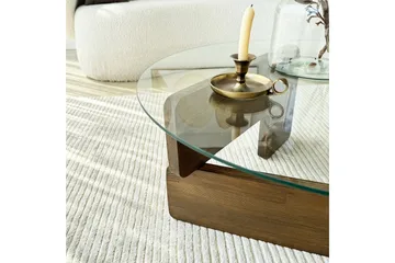 Mijara Soffbord 75 cm - Valnöt/Transparent - Möbler - Bord & matgrupper - Soffbord
