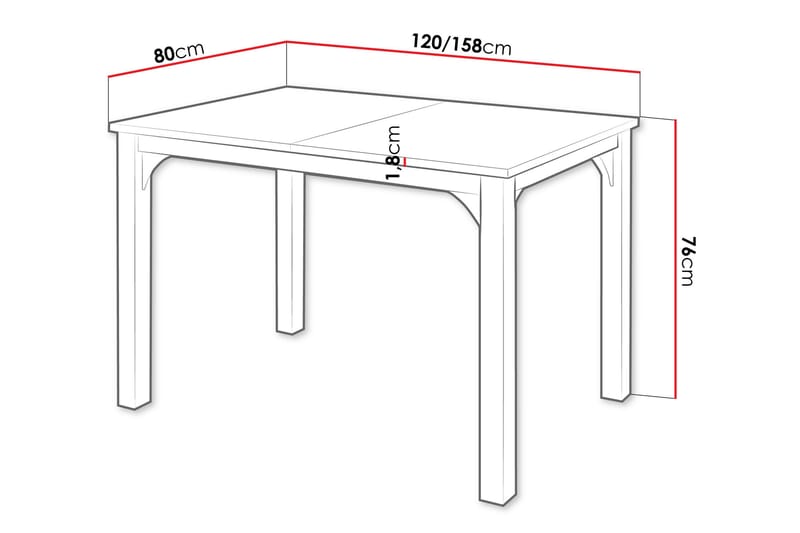 Millport Matbord 158 cm - Svart/Brun - Möbler - Bord & matgrupper - Matbord & köksbord