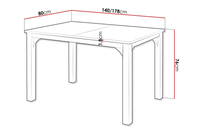 Millport Matbord 178 cm - Svart/Vit - Möbler - Bord & matgrupper - Matbord & köksbord