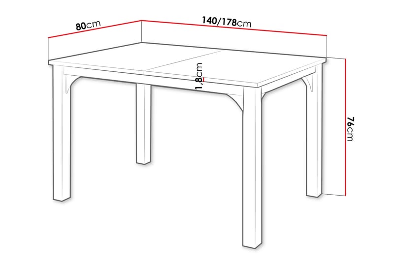 Millport Matbord 178 cm - Svart/Vit - Möbler - Bord & matgrupper - Matbord & köksbord