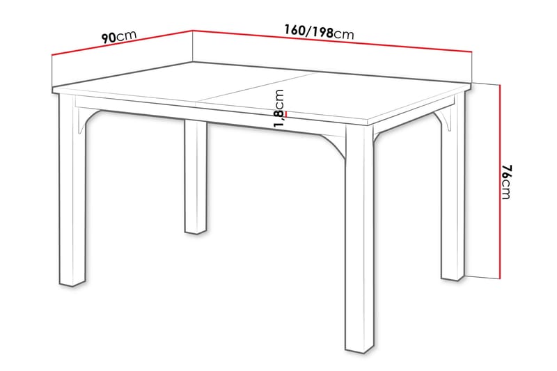 Millport Matbord 198 cm - Svart/Beige - Möbler - Bord & matgrupper - Matbord & köksbord