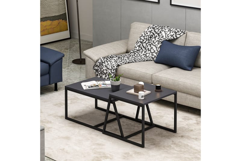 Minimal Soffbord 75x50 cm Svart - Hanah Home - Möbler - Bord & matgrupper - Soffbord