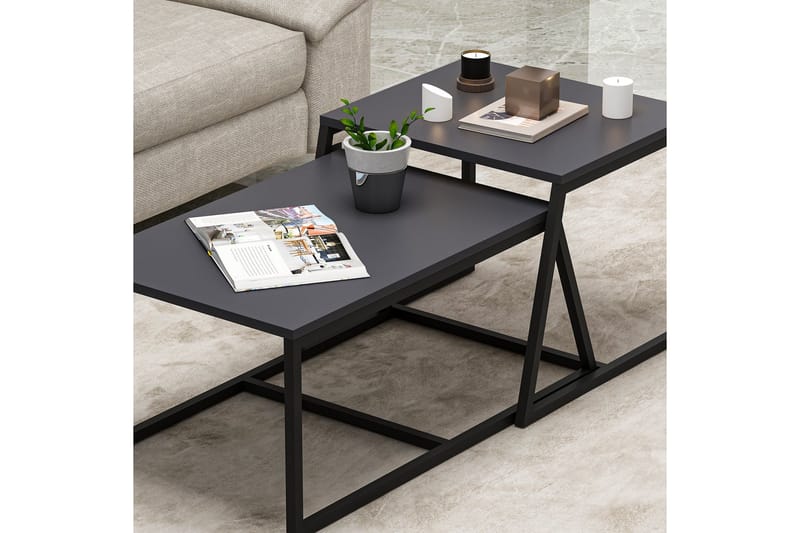 Minimal Soffbord 75x50 cm Svart - Hanah Home - Möbler - Bord & matgrupper - Soffbord