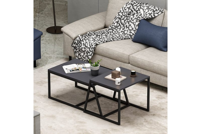 Minimal Soffbord 75x50 cm Svart - Hanah Home - Möbler - Bord & matgrupper - Soffbord