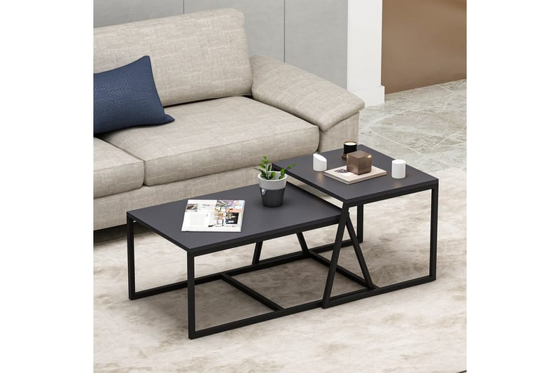 Minimal Soffbord 75x50 cm Svart - Hanah Home - Möbler - Bord & matgrupper - Soffbord
