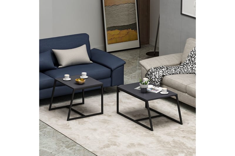 Minimal Soffbord 75x50 cm Svart - Hanah Home - Möbler - Bord & matgrupper - Soffbord