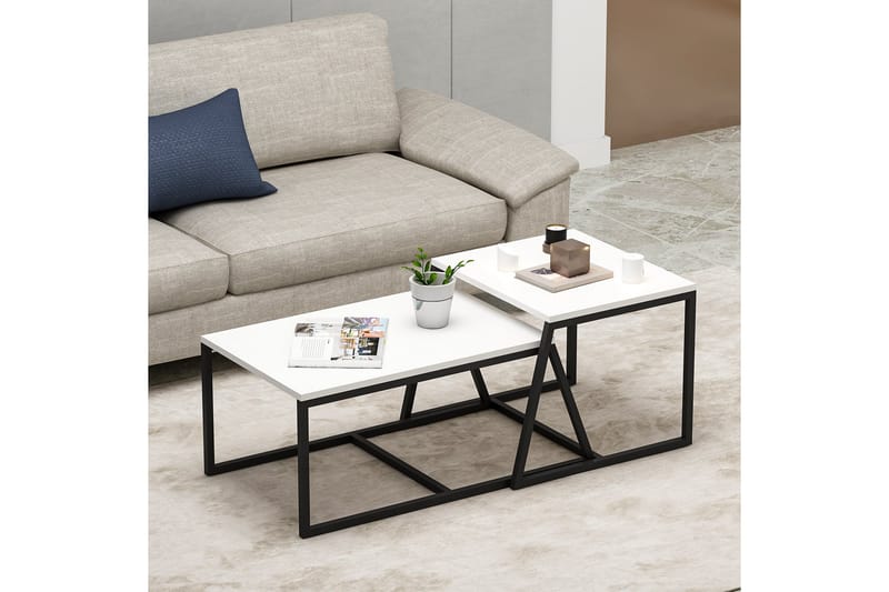 Minimal Soffbord 75x50 cm Vit - Hanah Home - Möbler - Bord & matgrupper - Soffbord