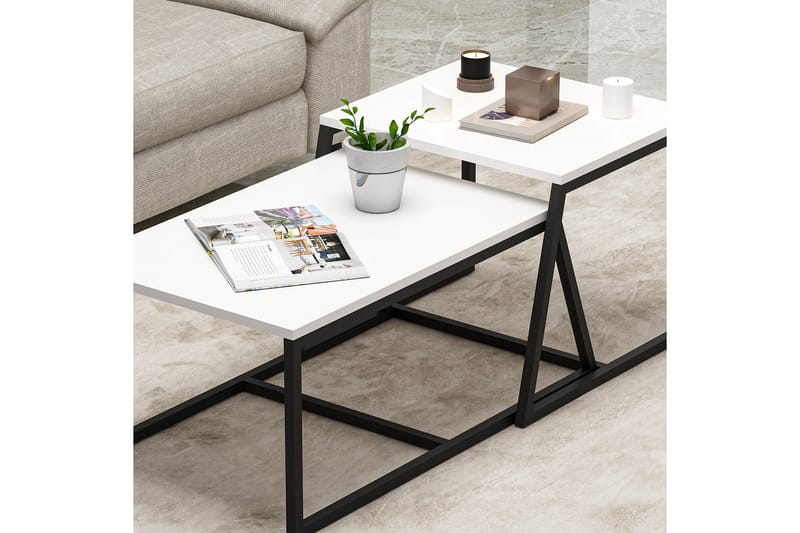 Minimal Soffbord 75x50 cm Vit - Hanah Home - Möbler - Bord & matgrupper - Soffbord