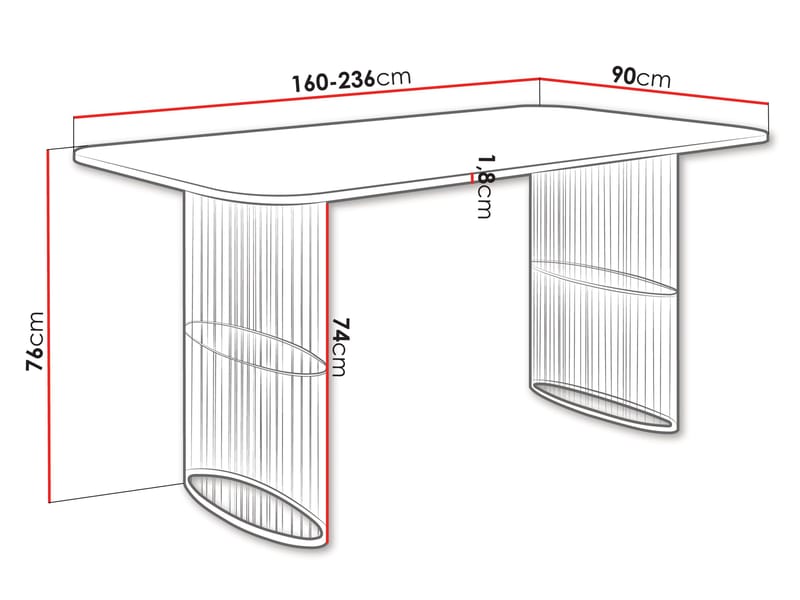 Mirion Matbord förlängningsbart 160-236 cm - beige / vit marmor - Möbler - Bord & matgrupper - Matbord & köksbord