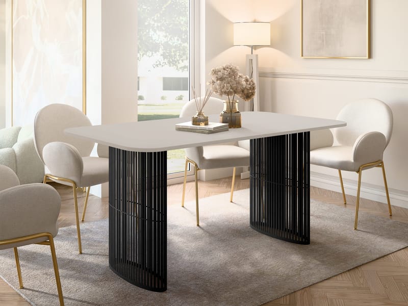 Mirion Matbord förlängningsbart 160-236 cm - svart / beige - Möbler - Bord & matgrupper - Matbord & köksbord