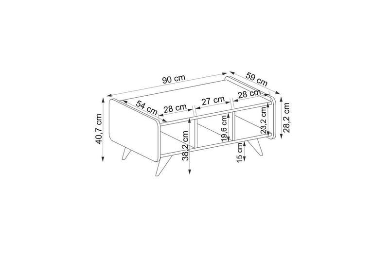 Mirra Soffbord 90 cm - Blå/Vit - Möbler - Bord & matgrupper - Soffbord