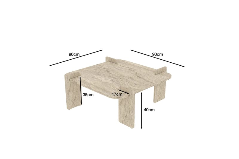 Morricus Soffbord 90 cm Kvadratisk - Travertin - Möbler - Bord & matgrupper - Soffbord