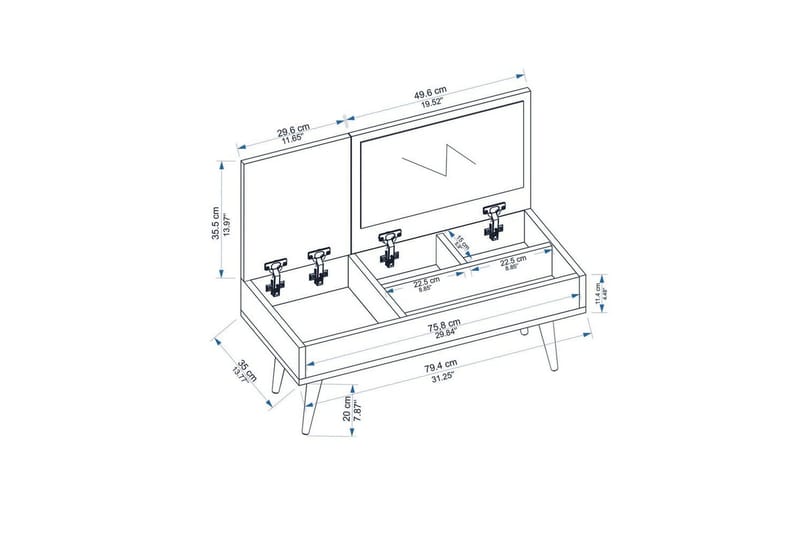 Morven Sminkbord 79,4 cm - Vit - Möbler - Bord & matgrupper - Sminkbord & toalettbord