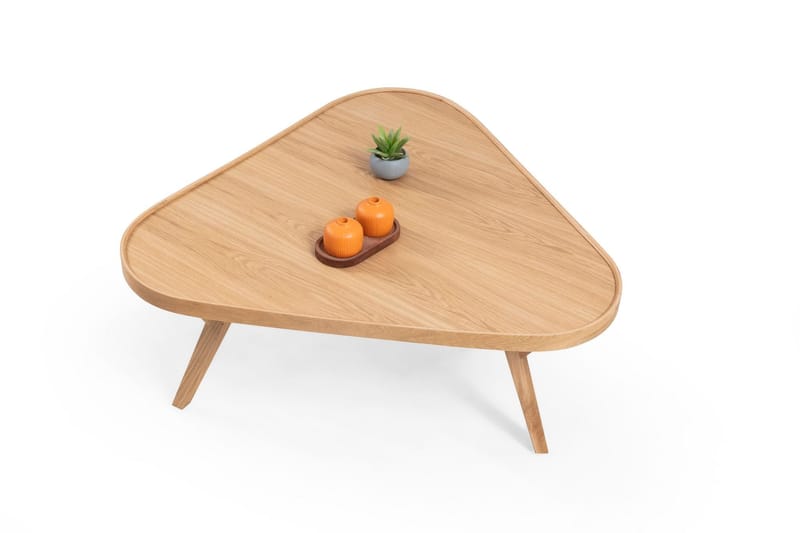 Mul 95 cm Kvadratiskt Soffbord med Triangelformad Skiva i Ek - Beige - Möbler - Bord & matgrupper - Soffbord