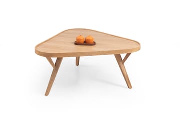 Mul 95 cm Kvadratiskt Soffbord med Triangelformad Skiva i Ek - Beige - Möbler - Bord & matgrupper - Soffbord