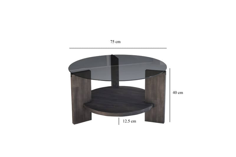 Mumondo Soffbord 75 cm Svart/Mörkbrun - Hanah Home - Möbler - Bord & matgrupper - Soffbord