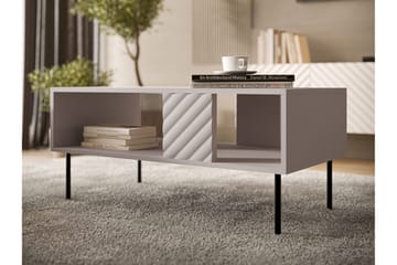 Munkedal Soffbord 100 cm Rektangulärt med Hyllor i Målat Trä - Beige - Möbler - Bord & matgrupper - Soffbord