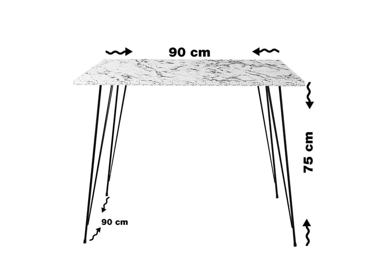 Murtwell Bord 90 cm - Svart/Vit - Möbler - Bord & matgrupper - Matbord & köksbord