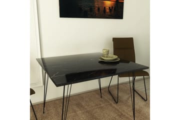Murtwell Rektangulärt Matbord 90 cm i Sten med Marmorutseende - Svart|Vit - Möbler - Bord & matgrupper - Matbord & köksbord