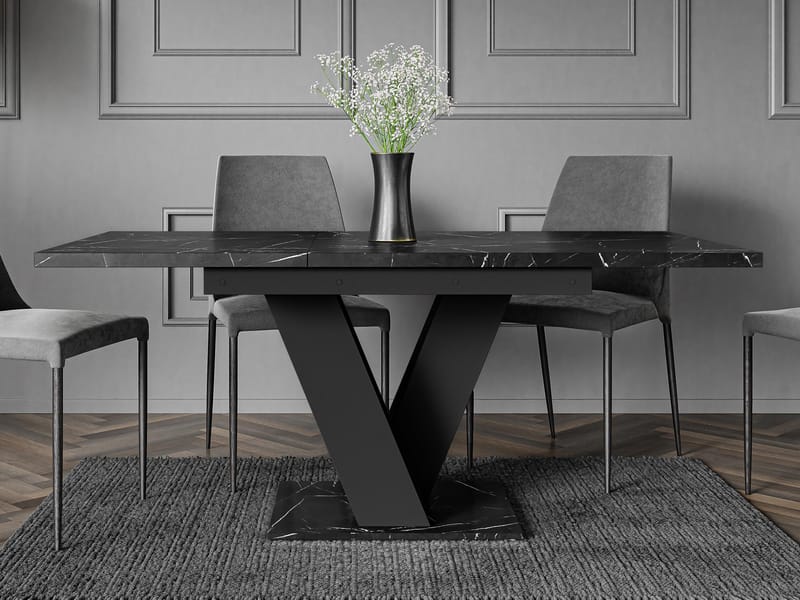 Nand Förlängningsbart Matbord 120-160 cm Rektangulär - Svart - Möbler - Bord & matgrupper - Matbord & köksbord