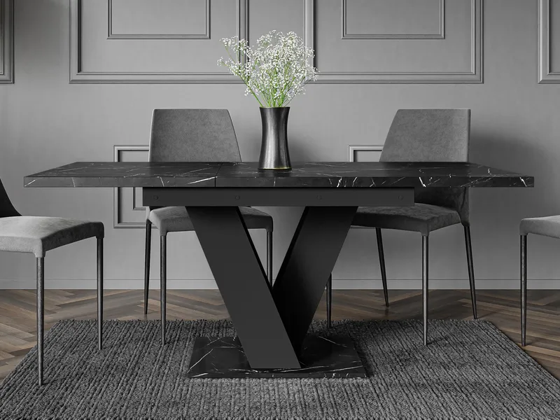 Nand Förlängningsbart Matbord 120-160 cm Rektangulär - Svart - Möbler - Bord & matgrupper - Matbord & köksbord