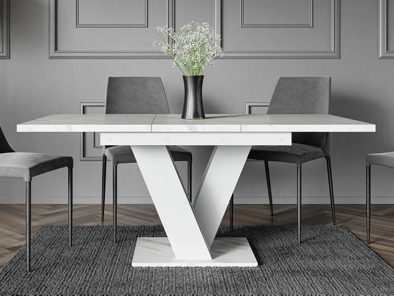 Nand Förlängningsbart Matbord 120-160 cm Rektangulär - Vit - Möbler - Bord & matgrupper - Matbord & köksbord