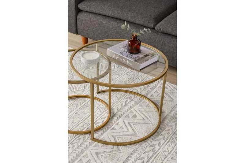 Naruram Soffbord 60 cm - Guld/Transparent - Möbler - Bord & matgrupper - Soffbord