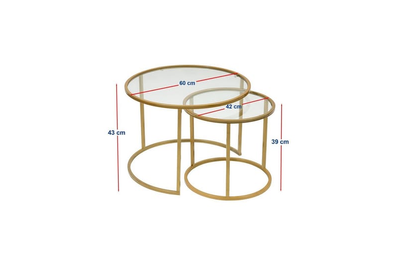 Naruram Soffbord 60 cm - Guld/Transparent - Möbler - Bord & matgrupper - Soffbord